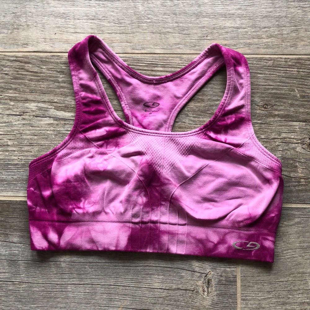 Champion Raspberry Tie-Dye Sports Bra Size Small